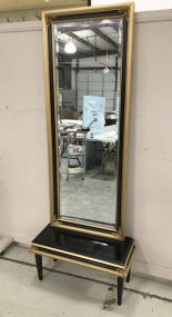 Black and Gold Painted Pier Mirror with Stand
