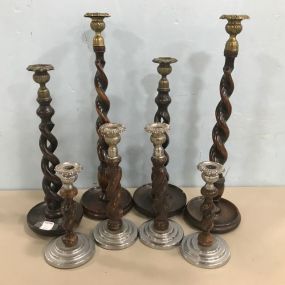Eight Barley Twist Style Candle Holders