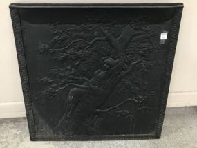 Fireback Iron Cover with Lady of Tree Design