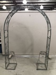 Silver Painted Wrought Iron Arch