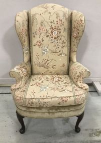 Queen Anne Style Winged Back Arm Chair