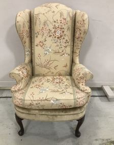 Queen Anne Style Winged Back Arm Chair