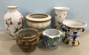 Group of Oriental Style Pottery Vases and Planters