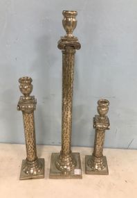 Three Decorative Metal Candle Holders