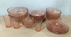 Set Arcoroc France Pink Glass