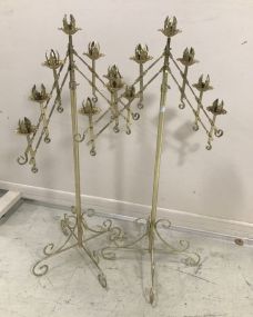 Two Brass Color Candle Stands