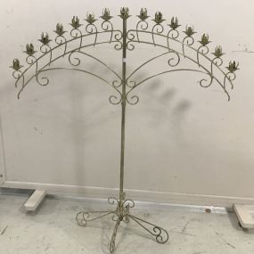 Large Brass Color Candle Stand