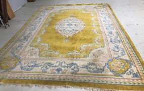 Large Hand Made Yellow Area Rug