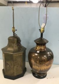 Two large Brass Table Lamps