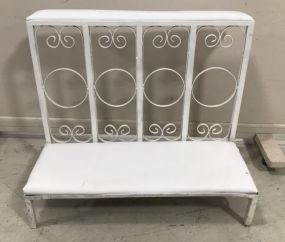 White Painted Wrought Iron Prayer Bench