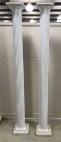 Pair of White Metal Decorative Columns