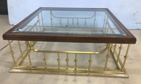 Brass Base Square Glass Top Coffee Table