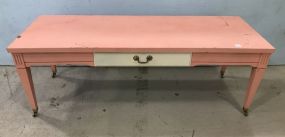 Pink Painted Rectangle Coffee Table