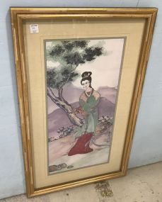 Framed Geisha Girl Block Print