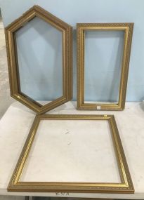 Five Modern Ornate Gold Gilt Frames