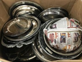 Huge Lot of Silver Plate Serving Trays