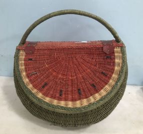 Woven Watermelon Picnic Basket