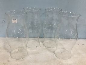 Four Clear Glass Hurricane Shades