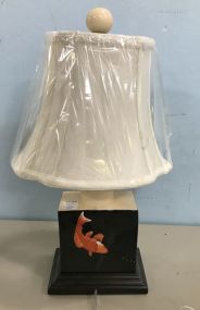Small Oriental Ceramic Hand Painted Table Lamp
