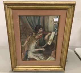Gold Gilt Framed Print of Piano Lessons