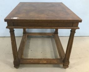 1980's Bird Eye Maple Finish Two Tier Side Table