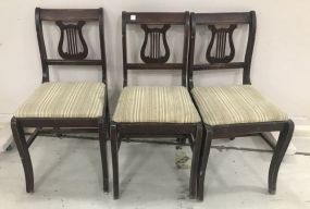 Three Harp Back Mahogany Dinning Side Chairs