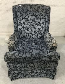 Modern Floral Upholstered Arm Chair