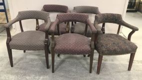 Five Upholstered Office Arm Chairs