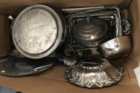 Large Collection of Silver Plate Serving Pieces