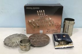 Silver Plate Coasters, Caddy, Stand