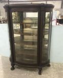 Large Antique Oak Curio Display Cabinet