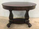 Mahogany Empire Style Oval Library Table