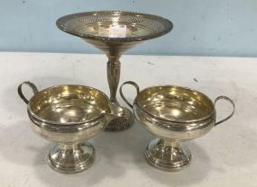 Weighted Sterling Compote, Sugar, and Creamer