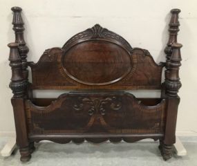Vintage 1920's Jacobean Style Full Size Bed