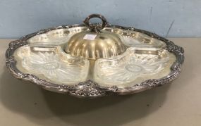 Ornate Silver Plated Swivel Serving Tray
