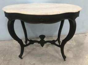 Antique Marble Turtle Top Parlor Table