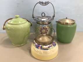 Four Assorted Vintage Biscuit Jars