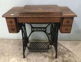 Antique Oak Singer Sewing machine Cabinet