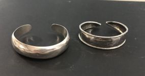 Two .925 Silver Cuff Bracelets