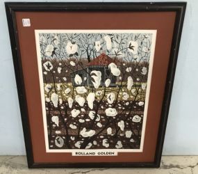 Rolland Golden Cotton Print Signed