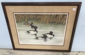 Framed Ducks Print Artist Signed