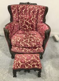 Vintage Victorian Style Chair and Ottoman