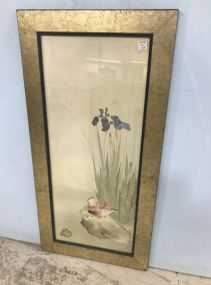 Sakai Hoitsu Reproduction Titled Iris & Mandarin Ducks