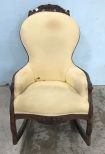 Circa 1860 Leaf Carved Ladies Rocker