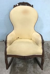 Circa 1860 Leaf Carved Ladies Rocker