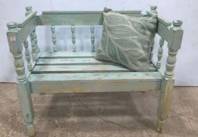 Hand Made Distressed Painted Bench