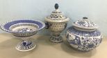 Three Blue and White Decor Pieces