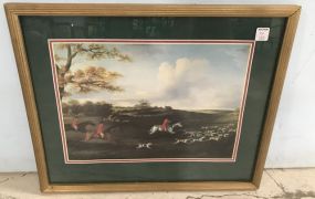 Framed Reproduction Print of Hunt Scene