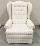 Striped Upholstery Wing Back Arm Chair