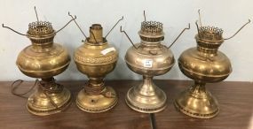 Four Vintage Brass and Copper Oil Lanterns